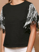 Load image into Gallery viewer, Sequin Fringe Knit Top