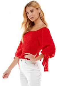 Off The Shoulder Bubble Sleeve Top