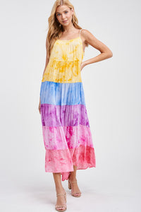 Sleeveless Tie-dye Rayon Knit Dress