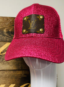 Glittery Upcycle Designer Ponytail Hat