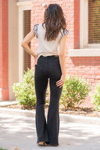 Load image into Gallery viewer, Black Hi-Rise Pull-On Super Flare Jeans