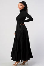 Load image into Gallery viewer, Black Long Sleeve Maxi Dress