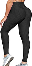 Load image into Gallery viewer, High Waist Brazilian Honeycomb Black Leggings