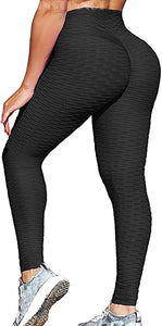 High Waist Brazilian Honeycomb Black Leggings