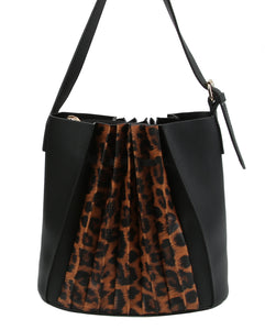 Leopard Pleated Handbag
