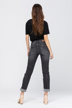 Load image into Gallery viewer, BLACK BLEACH SPLASH DESTROYED BOYFRIEND JEANS