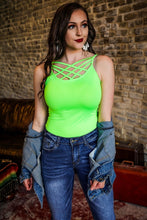 Load image into Gallery viewer, Neon Green Caged Camisole
