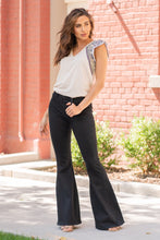 Load image into Gallery viewer, Black Hi-Rise Pull-On Super Flare Jeans