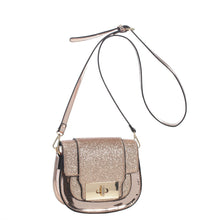 Load image into Gallery viewer, Glittered Metallic Flap Saddle Bag
