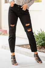 Load image into Gallery viewer, Black Hi-Waist Destroyed Boyfriend