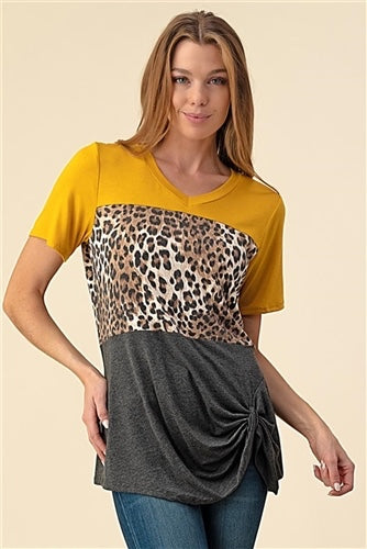 Leopard Knot Top