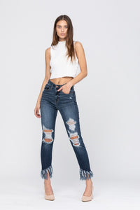 DESTROY ANKLE FRINGE SKINNY