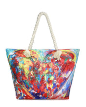 Load image into Gallery viewer, Fabric Paint Heart Beach Bag