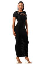 Load image into Gallery viewer, Cut Out Detail Short Sleeve Maxi Dress