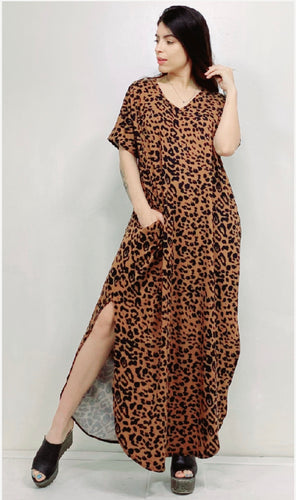 Leopard Maxi Dress with Side Split