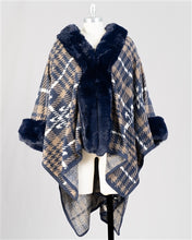 Load image into Gallery viewer, Fashion Faux Fur Trim Cape
