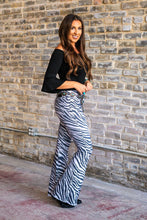 Load image into Gallery viewer, Zebra High Rise Flare Denim Pants