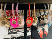 Load image into Gallery viewer, Upcycled Keychains with Fuzzy Ball