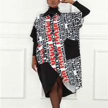 Load image into Gallery viewer, Graphic Text Oversized Mock Dress