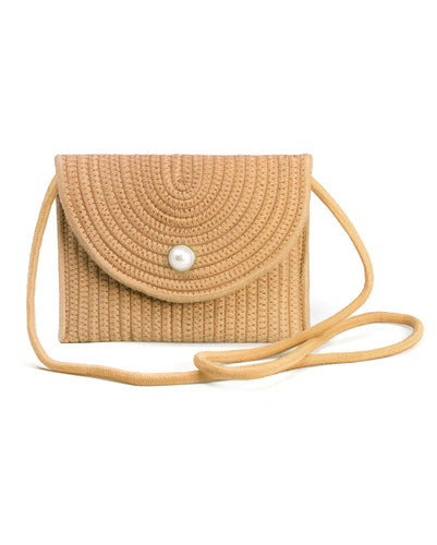 Solid Color Mini Straw Crossbody Bag