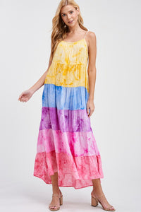 Sleeveless Tie-dye Rayon Knit Dress