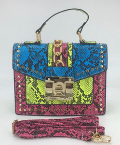 Multi Colored Animal Print Messenger Bag