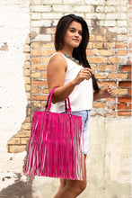 Load image into Gallery viewer, SUEDE LONG FRINGE TOTE BAG