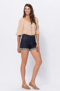 Judy Blue Stone Wash Open Seam Cuff Shorts