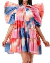 Load image into Gallery viewer, Tie Dye Balloon Flare Shirt Dress