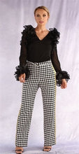 Load image into Gallery viewer, Black Ruffle Sheer Sleeve Top