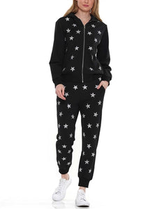 Black Jogger Pant with Silver Stars