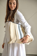 Load image into Gallery viewer, Tan and Grey Stripe Tote