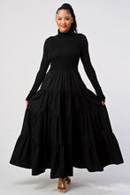 Load image into Gallery viewer, Black Long Sleeve Maxi Dress