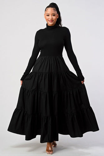 Black Long Sleeve Maxi Dress