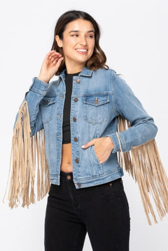Denim Fringe Jacket