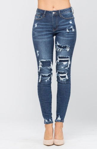 PATCHED DESTROY SKINNY JEANS