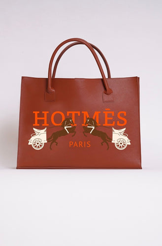 MODERN VEGAN TOTE - Hot mes (Brown)