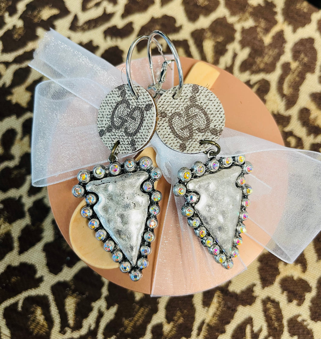 Hoops with Swarovski Crystals upcycled