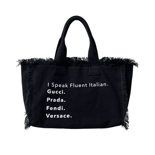 I Speak Fluent Italian Fabric Bag