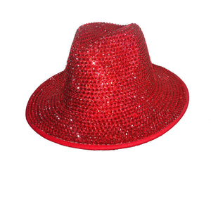 Rhinestone Studded Unisex Fedora Hat