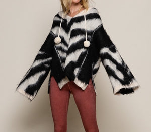 Cream/Black Zebra Sweater