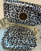 Load image into Gallery viewer, Black and Silver Cheetah Clear Crossbody 2 in 1