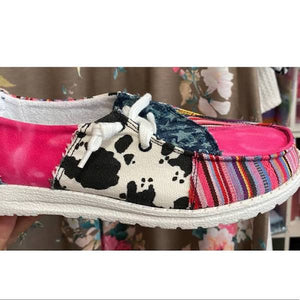 Cow Serape and Star Print Shoes
