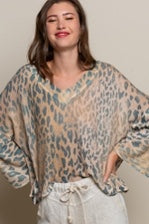 Vintage Leopard On Leopard Light Weight Sweater