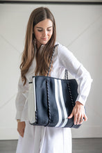 Load image into Gallery viewer, Black &amp; White Stripe Tote
