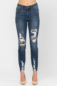 High Waist Leopard Patch Skinny