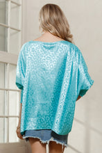 Load image into Gallery viewer, Animal Print Satin Oversized Blouse