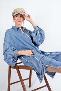 DENIM BUTTON DOWN DRESS