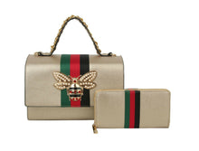 Load image into Gallery viewer, Bee Charm Stripe Handbag