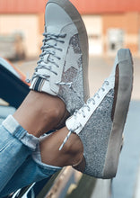 Load image into Gallery viewer, Silver Sparkle Distressed Sneaker